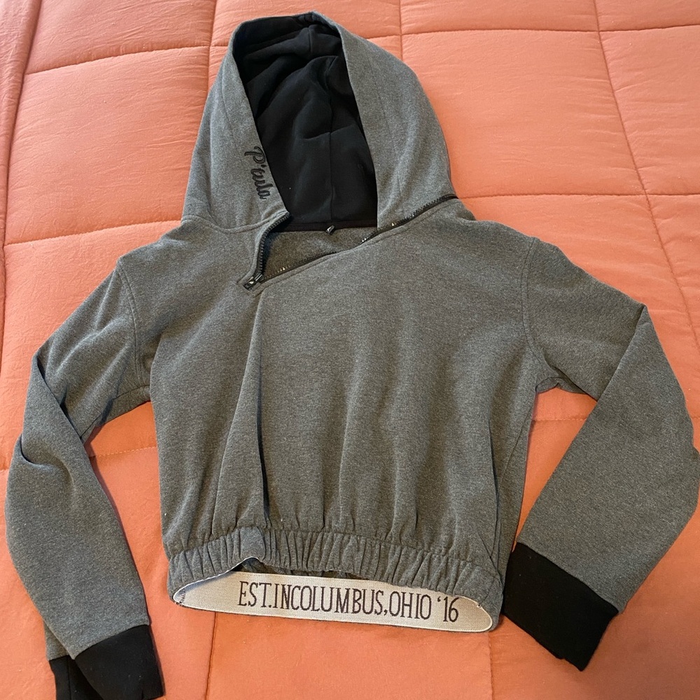 Gray and Black hoodie